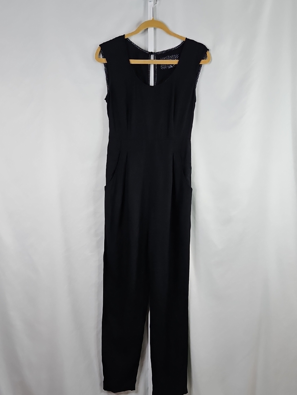 Anthropologie Maeve Black Sleeveless V-Neck Wide-Leg Jumpsuit Size 4